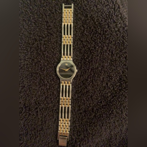 Movado Watch Silver Gold